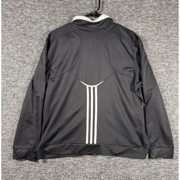 adidas Other - Adidas Mens XL Black Full‎ Zip Track Jacket White Collar 3 Stripe Back Athletic